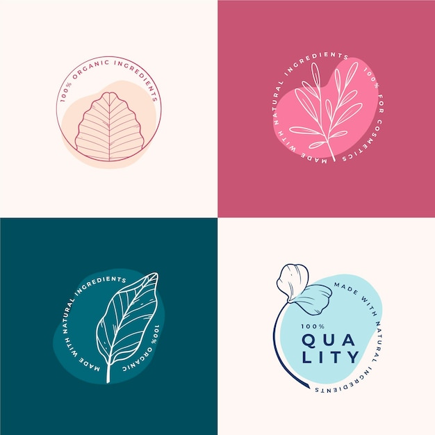 Nature cosmetics logo collection