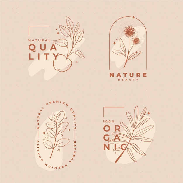 Vector nature cosmetics logo collection