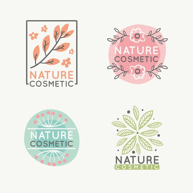 Nature cosmetics logo collection