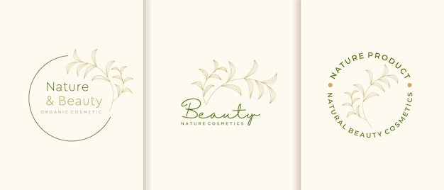 Collezione di logo di cosmetici naturali.