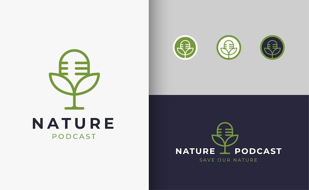 Design del logo del podcast di discussione sulla natura