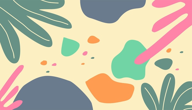 Nature doodle background vector design with flat style