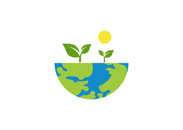 Vector nature earth icon design template isolated illustration