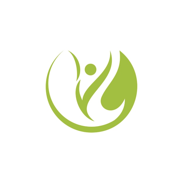 Vettore natura ecologia persone logo design