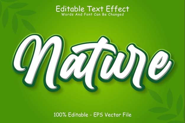 Nature Editable Text Effect 3 Dimension Emboss Modern Style