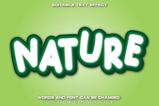 Vector nature editable text effect cartoon style