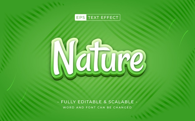 Природа редактируемый текстовый эффект векторный эко органический веганский зеленый шаблон