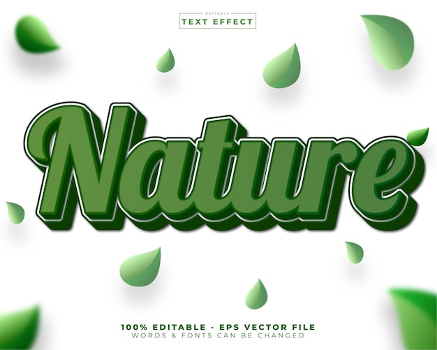 Vector nature editable text effect with blurry leaves