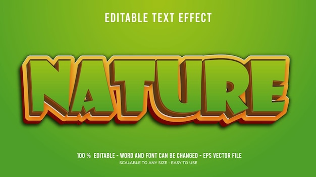 Vector nature editable text effect