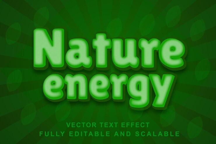 Vector nature energy 3d text effect