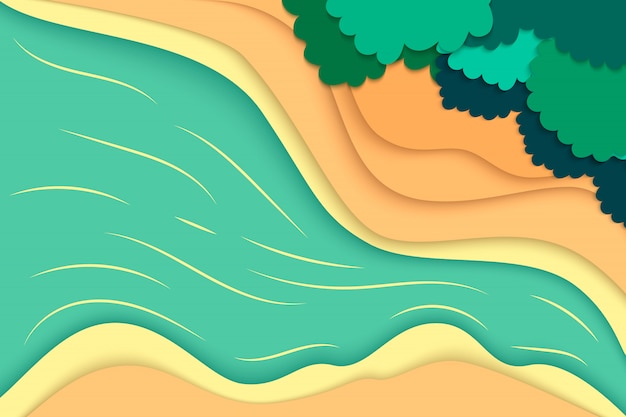 Vector nature and environment of paper art style.