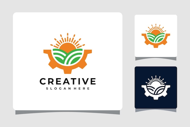 Nature farm field service logo template design inspiration