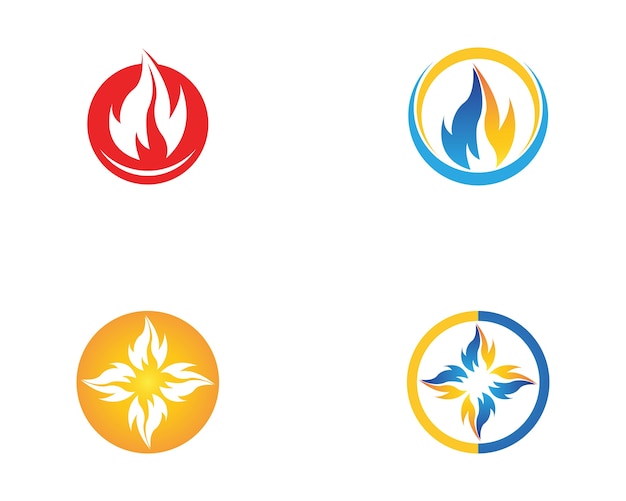 Nature fire and gas logo vector template