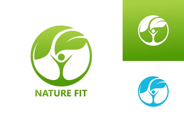 Nature fitロゴテンプレートデザインベクトル、エンブレム、デザインコンセプト、クリエイティブシンボル、アイコン