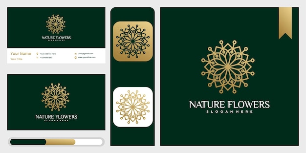 Modello di logo monogramma floreale natura