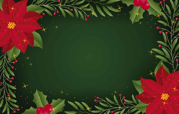 Nature Floral Poinsettias Background