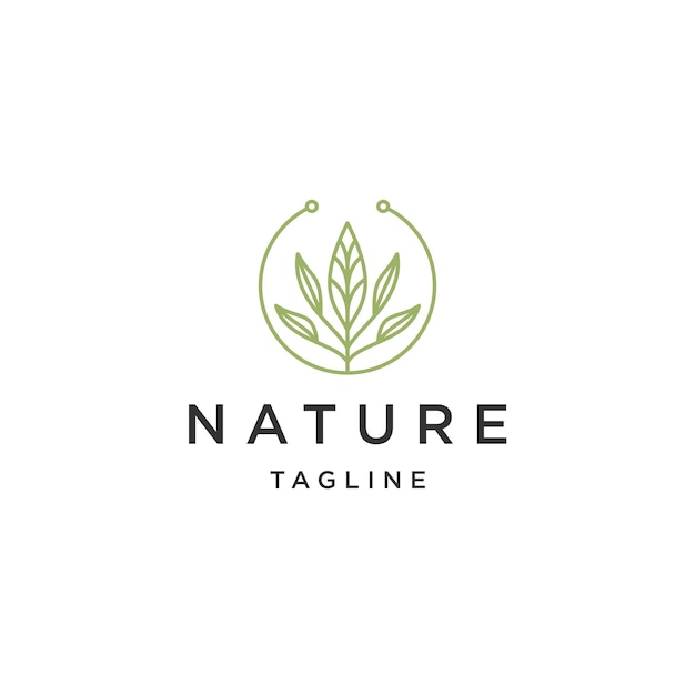 Nature flower line logo icon design template