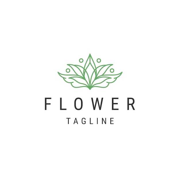 Nature flower line logo icon design template