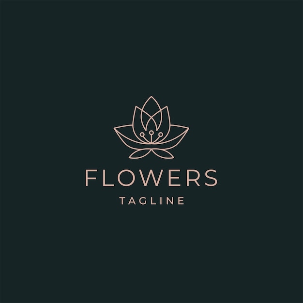 自然の花のロゴアイコンデザインテンプレートフラットベクトルイラスト