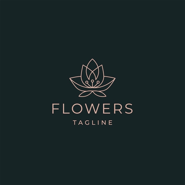 Nature flower logo icon design template flat vector illustration