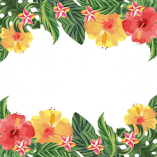 Nature flowers cartoon background