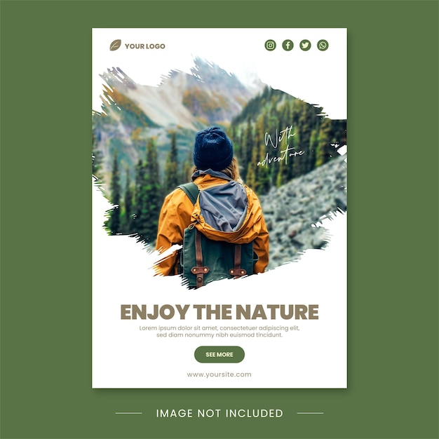 Vector nature flyer a4 template