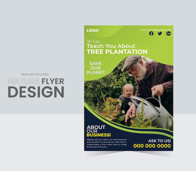 Vector nature flyer design a4 layout