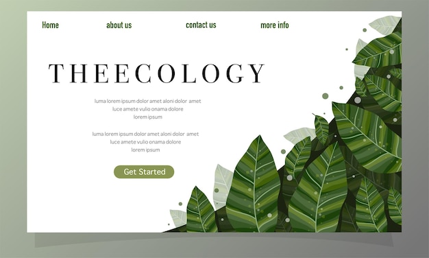 Nature foliage plants for background and landing page design set bundle 