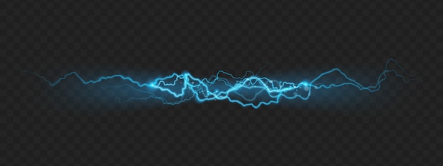 Vector nature force effect of powerful charge lightning with sparks.