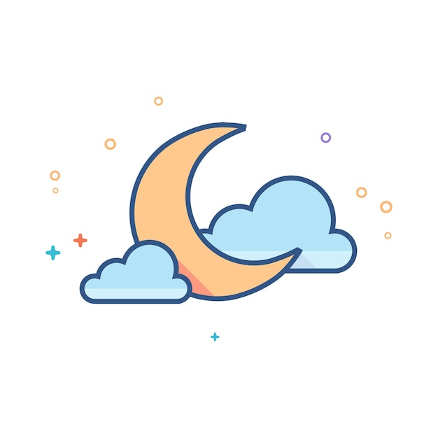 Nature forecast clear night vector illustration