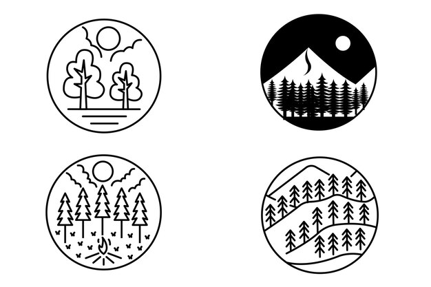 Vector nature forest logo vector 16