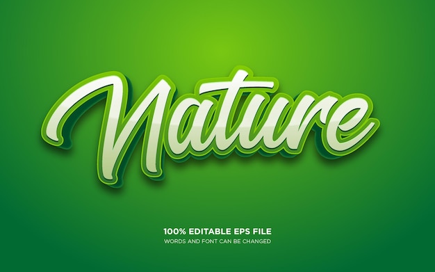 Эффект стиля текста nature fresh