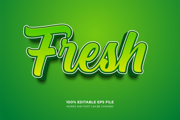 Эффект стиля текста nature fresh