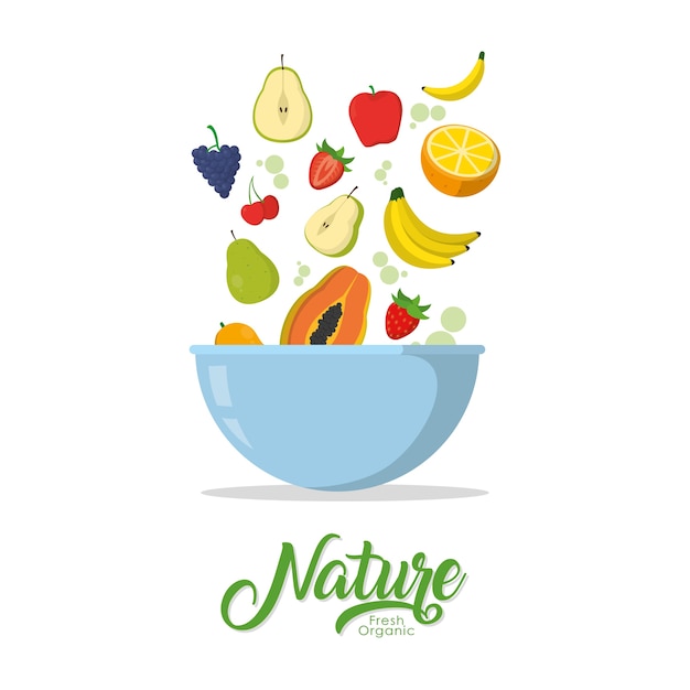 Nature fruits cartoon vector illustration graphic design