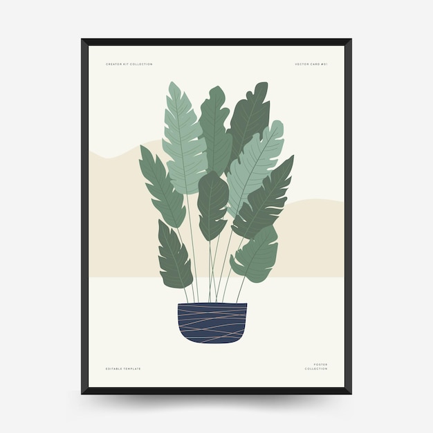 Vector nature, garden and landscape poster template or card. flowers and plants at home and outdoor.