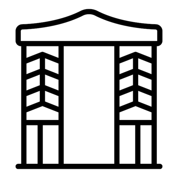 Vector nature gazebo icon outline vector pergola house wood construction