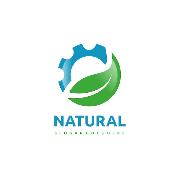 Modello di logo di natura e attrezzi