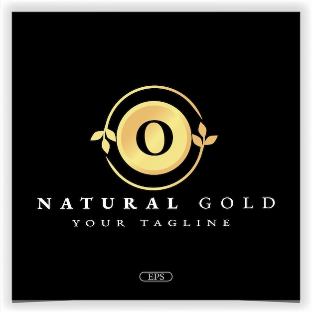 Nature gold letter o logo premium elegant template vector eps 10