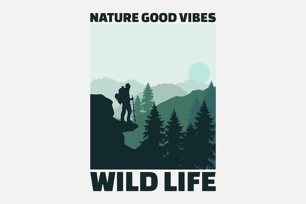 Nature Good Vibes Hand Drawn Style Design Illustration