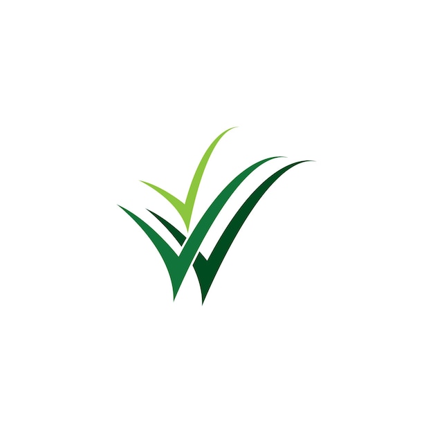 Vettore modello di icona di erba naturale e di vettore di simboli