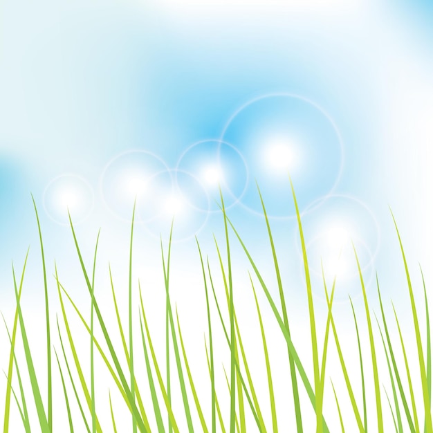 Vector nature grass template with copy space