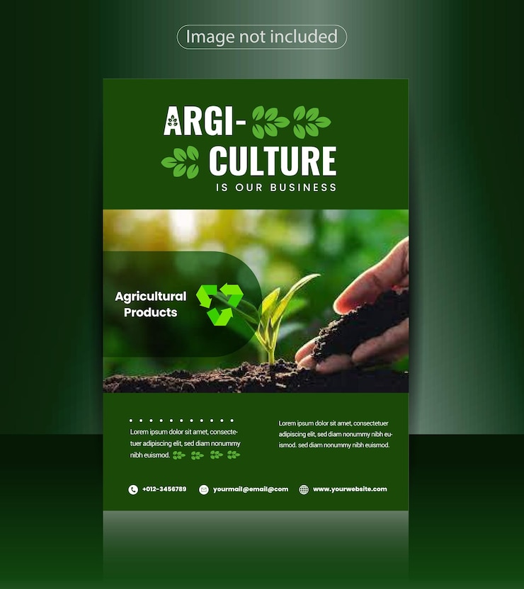 Vector nature green agriculture flyer and post design
