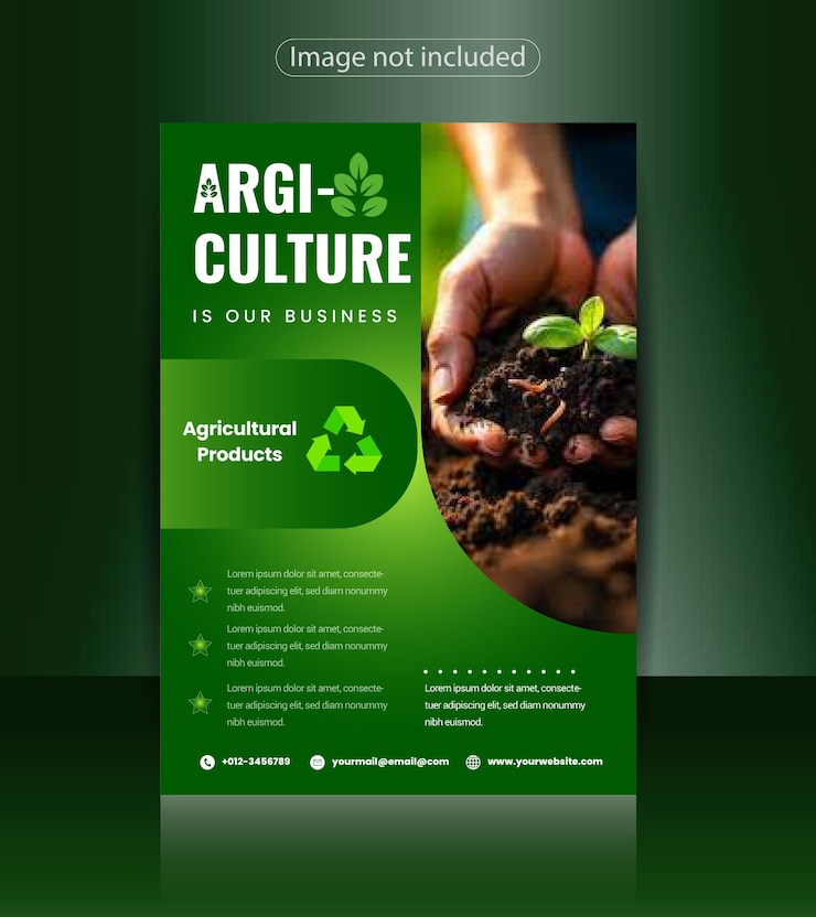 Vector nature green agriculture flyer and post design