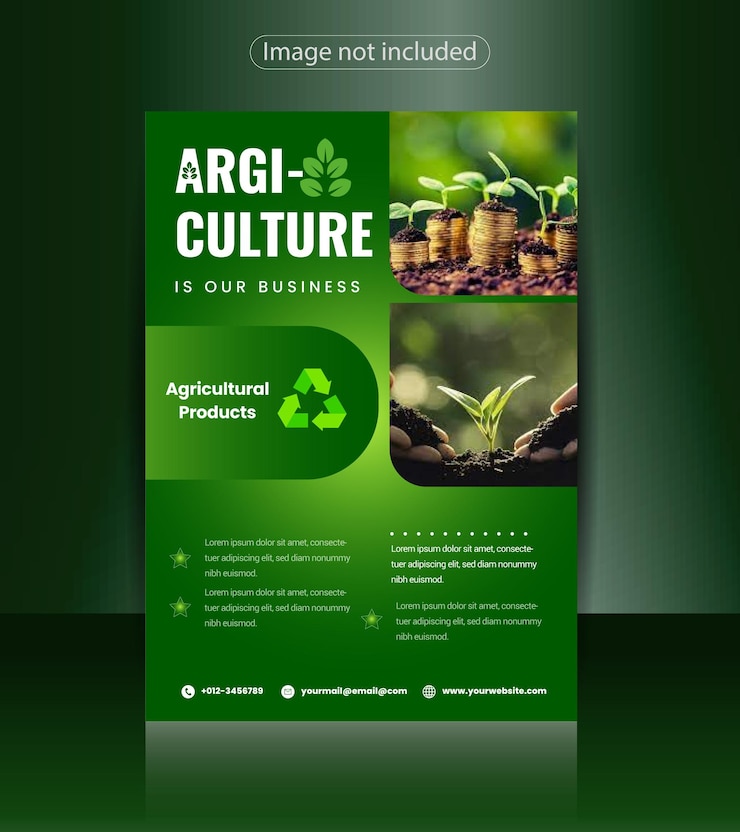 Vector nature green agriculture flyer and post design