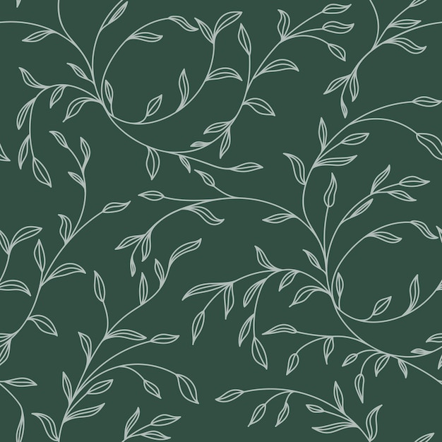 Vector nature green background floral pattern light green