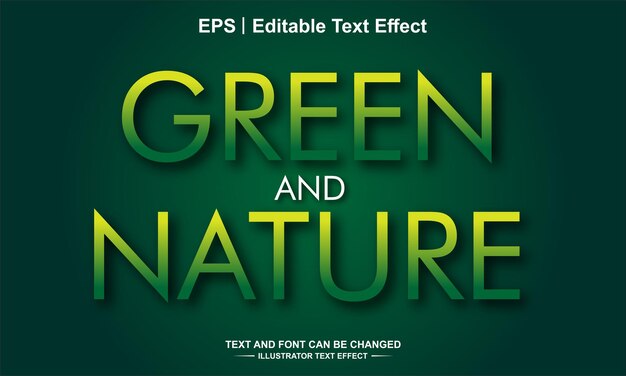 Effetto testo modificabile verde natura