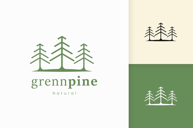 Nature green house logo with tree and leaf shape