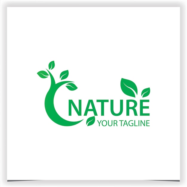 Природа зеленый лист дерево логотип премиум элегантный шаблон вектор eps 10