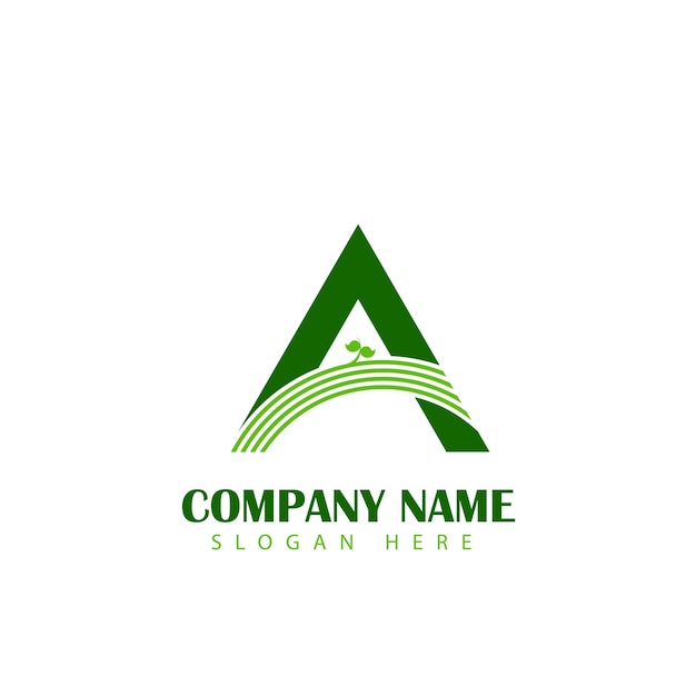 Природа Зеленая буква А Логотип