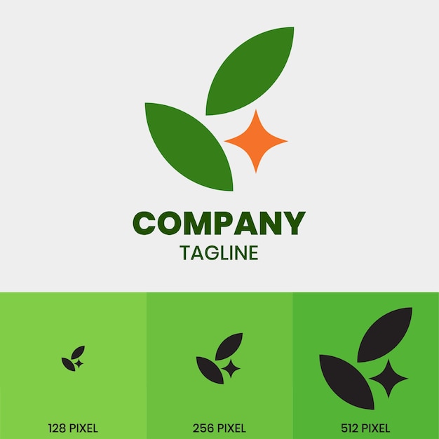 Design del logo astratto a tema natura e verde per il business